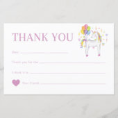 Waterverf Rainbow Unicorn Birthday Dank je wel (Voorkant)