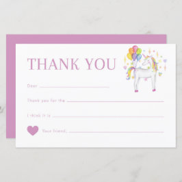 Waterverf Rainbow Unicorn Birthday Dank je wel