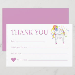 Waterverf Rainbow Unicorn Birthday Dank je wel