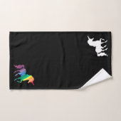 Waterverf Rainbow Unicorn Black White Pattern Bad Handdoek (Handdoek)