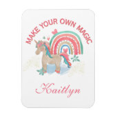 Waterverf Rainbow Unicorn Naam Magic Message Magneet (Verticaal)