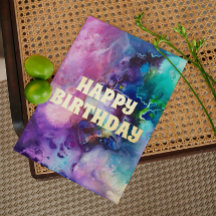 Waterverf Rainbow Whimsical Happy Birthday