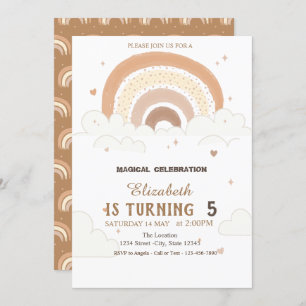 Waterverf Rainbows Clouds Birthday Uitnodiging