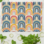 Waterverf Rainbows Earth-tonen Theedoek (Gevouwen)