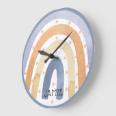 Waterverf Rainbows & Sterren Gepersonaliseerd Grote Klok (Hoek)