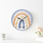 Waterverf Rainbows & Sterren Gepersonaliseerd Grote Klok (Huis)