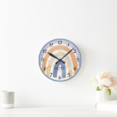 Waterverf Rainbows & Sterren Gepersonaliseerd Ronde Klok (Huis)