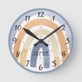Waterverf Rainbows & Sterren Gepersonaliseerd Ronde Klok (Voorkant)