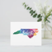 Waterverf Raleigh, North Carolina Briefkaart (Staand voorkant)