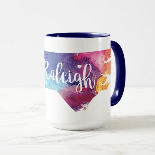 Waterverf Raleigh, North Carolina Mok (Voorkant rechts)