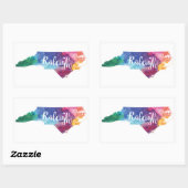 Waterverf Raleigh, North Carolina Rechthoekige Sticker (Vel)