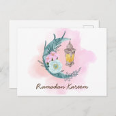 Waterverf Ramadan Kareem Briefkaart (Voorkant / Achterkant)
