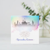 Waterverf Ramadan Kareem Feestdagenkaart (Staand voorkant)