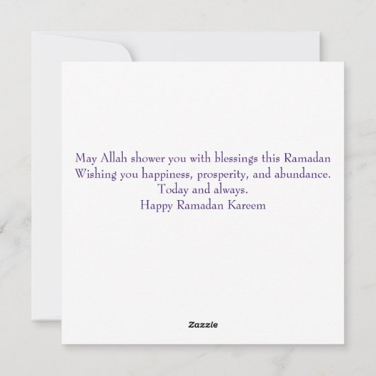 Waterverf Ramadan Kareem Feestdagenkaart (Achterkant)