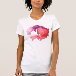 Waterverf Ramadan Moskee Rood en Paars T-shirt
