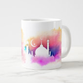 Waterverf Ramadan Mosque Sinaasappels en Purples Grote Koffiekop (Voorkant rechts)