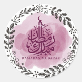 Waterverf Ramadan Mubarak Ronde Sticker