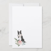 Waterverf Rand Collie Pet & Floral Pink Rose Kaart (Achterkant)