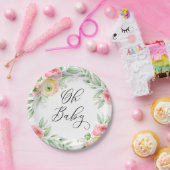 Waterverf Ranunculus Flowers Spring Baby shower Papieren Bordje (Feest)