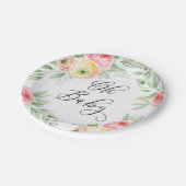 Waterverf Ranunculus Flowers Spring Baby shower Papieren Bordje (Gekanteld)