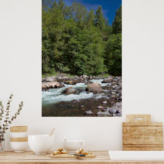 Waterverf Rapids Poster (Keuken)