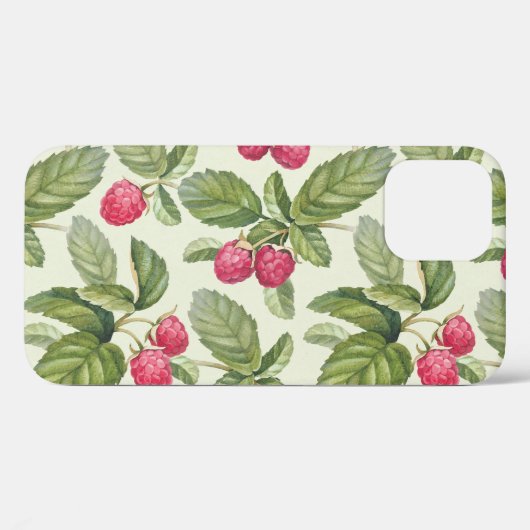 Waterverf Raspberry Naadloos Patroonontwerp Case-Mate iPhone Case (Achterkant (horizontaal))