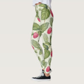Waterverf Raspberry Naadloos Patroonontwerp Leggings (Links)