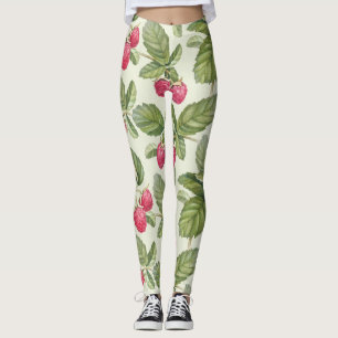 Waterverf Raspberry Naadloos Patroonontwerp Leggings