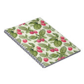 Waterverf Raspberry Naadloos Patroonontwerp Notitieboek (Rechterzijde)