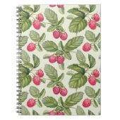 Waterverf Raspberry Naadloos Patroonontwerp Notitieboek (Voorkant)