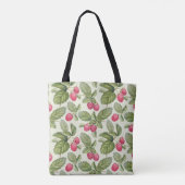 Waterverf Raspberry Naadloos Patroonontwerp Tote Bag (Achterkant)