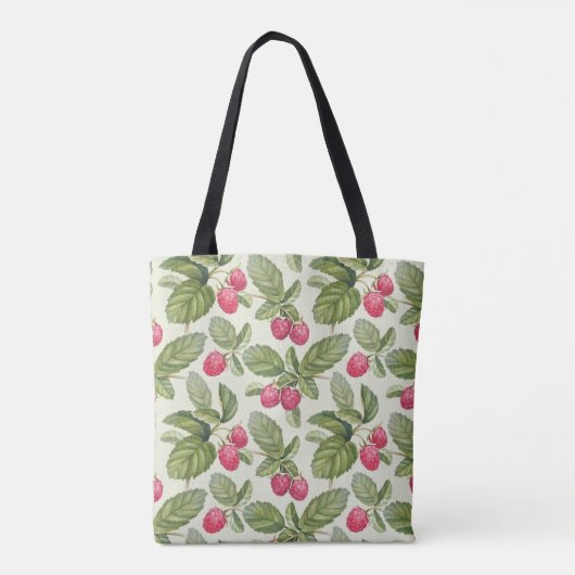 Waterverf Raspberry Naadloos Patroonontwerp Tote Bag (Achterkant)