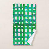 Waterverf raster - groen bad handdoek (Handdoek)