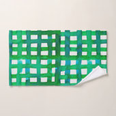 Waterverf raster - groen bad handdoek (Handdoek)