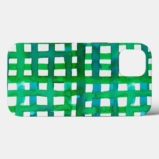 Waterverf raster - groen Case-Mate iPhone case (Achterkant (horizontaal))