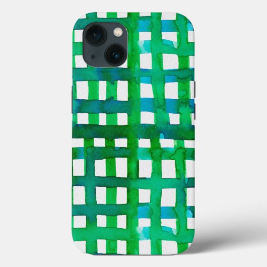 Waterverf raster - groen Case-Mate iPhone case (Achterkant)
