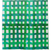 Waterverf raster - groen douchegordijn (Voorkant)