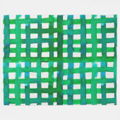 Waterverf raster - groen fleece deken (Voorkant (Horizontaal))