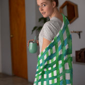 Waterverf raster - groen fleece deken