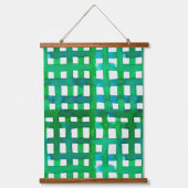 Waterverf raster - groen hangend wandkleed (Voorkant)