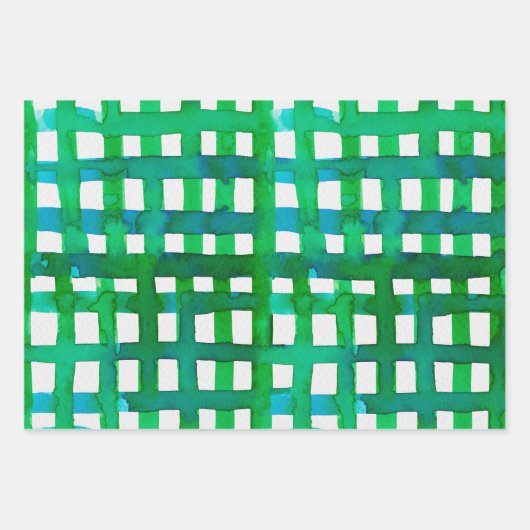 Waterverf raster - groen inpakpapier vel (Voorkant 2)
