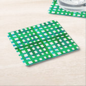 Waterverf raster - groen kartonnen onderzetters (Schuin)
