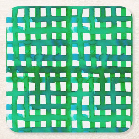 Waterverf raster - groen kartonnen onderzetters (Voorkant)