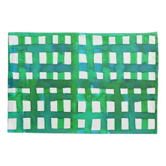 Waterverf raster - groen kussensloop (Achterkant)