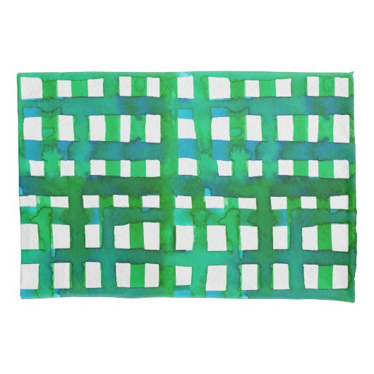 Waterverf raster - groen kussensloop (Voorkant)