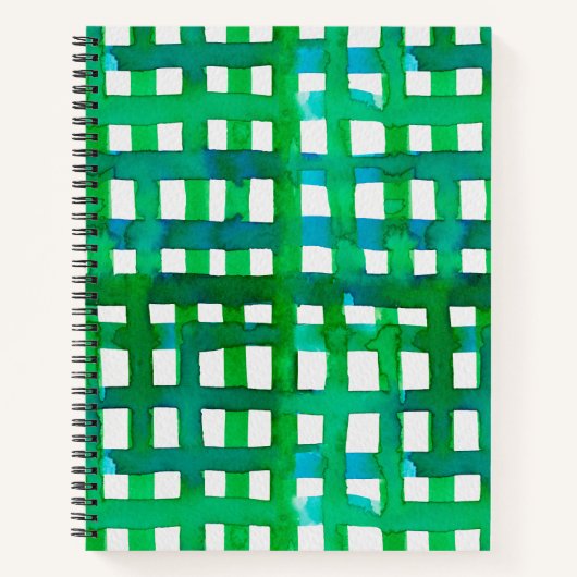 Waterverf raster - groen notitieboek (Voorkant)