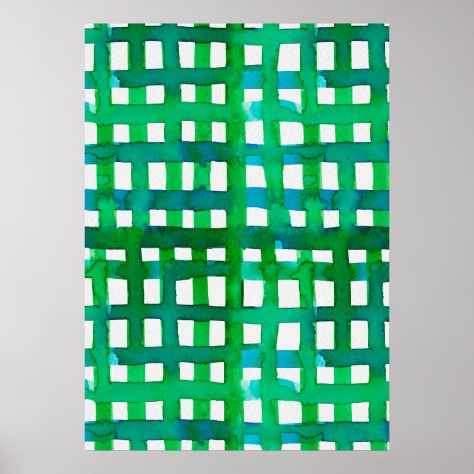 Waterverf raster - groen poster (Voorkant)