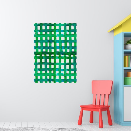 Waterverf raster - groen poster (Kinderkamer 1)