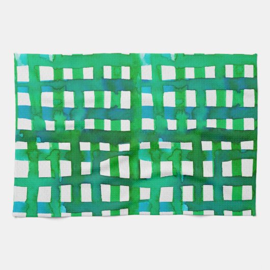 Waterverf raster - groen theedoek (Horizontaal)