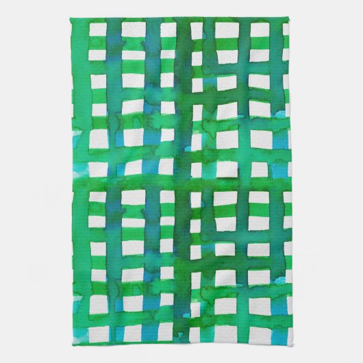 Waterverf raster - groen theedoek (Verticaal)